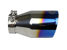 Load image into Gallery viewer, aFe Mach Force XP 304 Stainless Steel Clamp-On Exhaust Tip 2.5in Inlet / 4in Outlet - Blue Flame Tips aFe