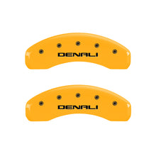 Load image into Gallery viewer, MGP 4 Caliper Covers Engraved Front & Rear Denali Yellow finish black ch Caliper Covers MGP