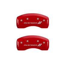 Load image into Gallery viewer, MGP 4 Caliper Covers Engraved Front & Rear With stripes/Avenger Yellow finish black ch Caliper Covers MGP