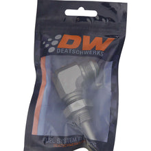 Load image into Gallery viewer, DeatschWerks 8AN Male Flare To 5/16in. Male Barb Bulkhead Adapter 90-Degree (Incl. Nut) Fittings DeatschWerks