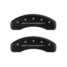 Load image into Gallery viewer, MGP 4 Caliper Covers Engraved Front & Rear Stingray Red finish silver ch Caliper Covers MGP