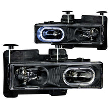 Load image into Gallery viewer, ANZO 1988-1998 Chevrolet C1500 Crystal Headlights Black w/ Halo Headlights ANZO