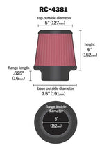 Load image into Gallery viewer, K&N Universal Chrome Filter 6in Flange ID x 7.5in Base OD x 5in Top OD x 6in H Air Filters - Universal Fit K&N Engineering
