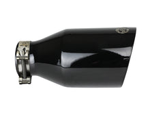 Load image into Gallery viewer, aFe MACH Force-Xp 409 SS Clamp-On Exhaust Tip 2.5in. Inlet / 4.5in. Outlet / 9in. L - Black Tips aFe