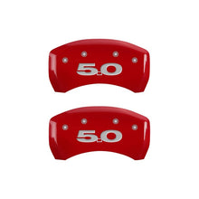 Load image into Gallery viewer, MGP Rear set 2 Caliper Covers Engraved Rear 50 Red finish silver ch Caliper Covers MGP