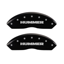 Load image into Gallery viewer, MGP 4 Caliper Covers Engraved Front & Rear Hummer Black finish silver ch Caliper Covers MGP