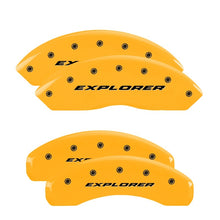 Load image into Gallery viewer, MGP 4 Caliper Covers Engraved Front & Rear Explorer/2011 Yellow Finish Black Char 2006 Ford Explorer Caliper Covers MGP