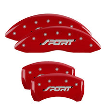 Load image into Gallery viewer, MGP 4 Caliper Covers Engraved Front & Rear MGP Red finish silver ch Caliper Covers MGP
