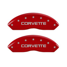 Load image into Gallery viewer, MGP 4 Caliper Covers Gloss Red Engraved with Corvette C4 (Full Kit 4 Pieces) Caliper Covers MGP