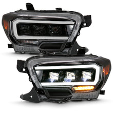 Load image into Gallery viewer, ANZO 2016-2018 Toyota Tacoma LED Projector Headlights Plank Style Black w/ Amber Headlights ANZO