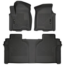 Load image into Gallery viewer, Husky Liners 19-23 Chevrolet Silverado 1500 Crew Cab WeatherBeater Blk Front & 2nd Seat Floor Liners Floor Mats - Rubber Husky Liners