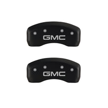 Load image into Gallery viewer, MGP 4 Caliper Covers Engraved Front & Rear GMC Red finish silver ch Caliper Covers MGP
