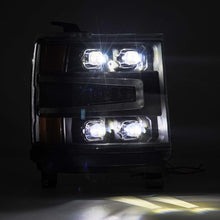 Load image into Gallery viewer, AlphaRex 16-18 Chevy 1500HD NOVA-Series LED Proj Headlights BK w/Actv Lgt/SeqSig & DRL (Req 810023) Headlights AlphaRex