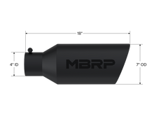 Load image into Gallery viewer, MBRP Universal Exhaust Tip 7in O.D. Rolled End 4in Inlet 18in Length - Black Tips MBRP