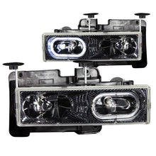Load image into Gallery viewer, ANZO 1988-1998 Chevrolet C1500 Crystal Headlights Carbon w/ Halo Headlights ANZO