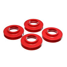 Load image into Gallery viewer, Energy Suspension 97-06 Jeep Wrangler TJ / 84-01 Cherokee Red Front or Rear Coil Lift Isolator Set Bushing Kits Energy Suspension