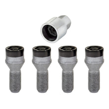 Load image into Gallery viewer, McGard Wheel Lock Bolt Set - 4pk. (Cone Seat) M14X1.25 / 17mm Hex / 27.3mm Shank Length - Black Wheel Bolts McGard