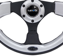 Load image into Gallery viewer, NRG Reinforced Steering Wheel (320mm) Blk w/Silver Trim & 5mm 3-Spoke Steering Wheels NRG