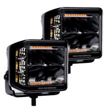 Load image into Gallery viewer, Go Rhino Xplor Blackout Combo Series Cube Sideline LED Spot Lights w/ Amber 4x3 - Blk (Pair) Light Bars & Cubes Go Rhino