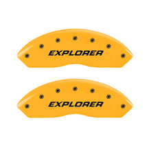 Load image into Gallery viewer, MGP 4 Caliper Covers Engraved Front & Rear Explorer/2011 Yellow Finish Black Char 2006 Ford Explorer Caliper Covers MGP