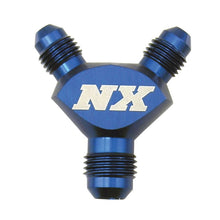 Load image into Gallery viewer, Nitrous Express 6AN x 6AN x 6AN Billet Pure-Flo Y Fitting - Blue Fittings Nitrous Express