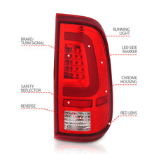 Load image into Gallery viewer, ANZO 2008-2016 Ford F-250 LED Taillights Chrome Housing Red/Clear Lens (Pair) Tail Lights ANZO