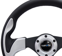 Load image into Gallery viewer, NRG Reinforced Steering Wheel (320mm) Blk w/Silver Trim & 5mm 3-Spoke Steering Wheels NRG