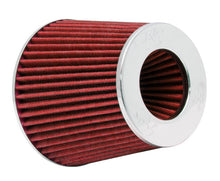 Load image into Gallery viewer, K&N Universal Air Filter Chrome Round Tapered Red - 4in Flange ID x 1.125in Flange Length x 5.5in H Air Filters - Universal Fit K&N Engineering