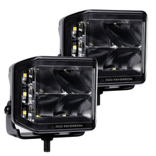 Load image into Gallery viewer, Go Rhino Xplor Blackout Series Cube LED Sideline Spot Light Kit (Surface Mount) 4x3 - Blk (Pair) Light Bars & Cubes Go Rhino