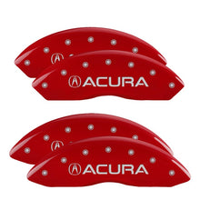 Load image into Gallery viewer, MGP 4 Caliper Covers Engraved Front & Rear Acura Red finish silver ch Caliper Covers MGP