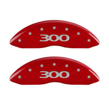 Load image into Gallery viewer, MGP 4 Caliper Covers Engraved Front & Rear 300 Red finish silver ch Caliper Covers MGP