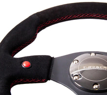 Load image into Gallery viewer, NRG Reinforced Steering Wheel (320mm) Blk Suede w/Dual Buttons Steering Wheels NRG