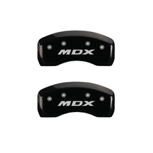 Load image into Gallery viewer, MGP 4 Caliper Covers Engraved Front Acura Engraved Rear MDX Black finish silver ch Caliper Covers MGP