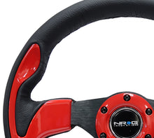 Load image into Gallery viewer, NRG Reinforced Steering Wheel (320mm) Blk w/Red Trim & 5mm 3-Spoke Steering Wheels NRG