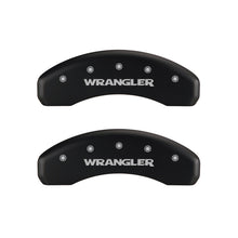 Load image into Gallery viewer, MGP 4 Caliper Covers Engraved Front & Rear WRANGLER Red finish silver ch Caliper Covers MGP