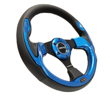 Load image into Gallery viewer, NRG Reinforced Steering Wheel (320mm) Blk w/Blue Trim Steering Wheels NRG