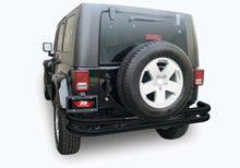 Load image into Gallery viewer, Rampage 2007-2018 Jeep Wrangler(JK) Double Tube Rear Bumper - Black Bumpers - Steel Rampage