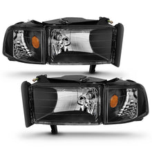 Load image into Gallery viewer, ANZO 1994-2001 Dodge Ram Crystal Headlights Black Headlights ANZO