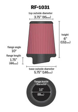 Load image into Gallery viewer, K&N Round Tapered Universal Air Filter 3.5in Flange ID / 5.75in Base OD / 3.75in Top OD / 6in H Air Filters - Universal Fit K&N Engineering