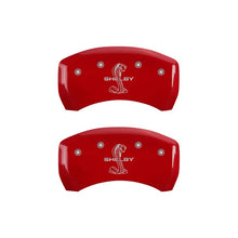 Load image into Gallery viewer, MGP Rear set 2 Caliper Covers Engraved Rear Tiffany Snake Red finish silver ch Caliper Covers MGP