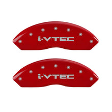 Load image into Gallery viewer, MGP 4 Caliper Covers Engraved Front & Rear i-Vtec Red finish silver ch Caliper Covers MGP