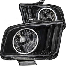 Load image into Gallery viewer, ANZO 2005-2009 Ford Mustang Crystal Headlights w/ Halo Black (CCFL) Headlights ANZO