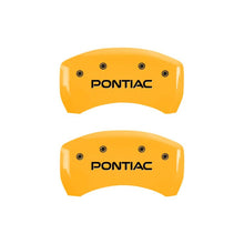 Load image into Gallery viewer, MGP 4 Caliper Covers Engraved Front & Rear Pontiac Yellow Finish Black Char 2010 Pontiac G6 Caliper Covers MGP