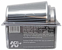 Load image into Gallery viewer, K&N Universal Filter Chrome Round Tapered White - 4in Flange ID x 1.125in Flange Length x 5.5in H Air Filters - Universal Fit K&N Engineering