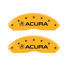 Load image into Gallery viewer, MGP 4 Caliper Covers Engraved Front & Rear Acura Yellow Finish Black Char 1999 Acura RL Caliper Covers MGP