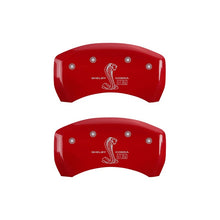 Load image into Gallery viewer, MGP Rear set 2 Caliper Covers Engraved Rear GT350 Shelby & Cobra Red finish silver ch Caliper Covers MGP
