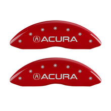 Load image into Gallery viewer, MGP 4 Caliper Covers Engraved Front & Rear Acura Red Finish Silver Char 2017 Acura RDX Caliper Covers MGP