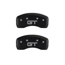 Load image into Gallery viewer, MGP 4 Caliper Covers Engraved Front Mustang Engraved Rear S197/GT Red finish silver ch Caliper Covers MGP