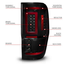 Load image into Gallery viewer, ANZO 19-22 Ford Ranger Full LED Taillights w/ Lightbar Sequential Signal Black Housing/Smoke Lens Tail Lights ANZO