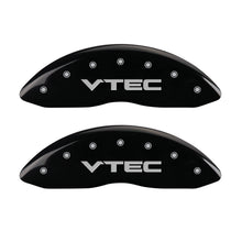 Load image into Gallery viewer, MGP 4 Caliper Covers Engraved Front & Rear Vtech Black finish silver ch Caliper Covers MGP